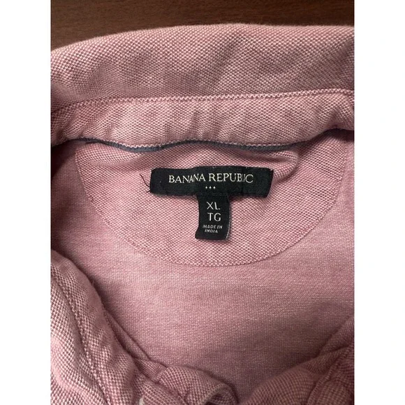 Banana Republic Polo Shirt Mens Size XL Solid Preppy Golf Cotton Casual FLAW - Picture 3 of 7